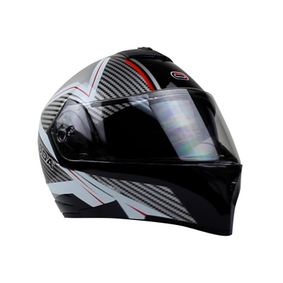 CASCO RODA LUMINAR NEGRO/BLANCO C/LED CARBON L ABATIBLE SVS