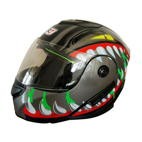 CASCO ABATIBLE R7 RACING MD-903 DOBLE MICA L GRS/ROJ/VDE/BCO