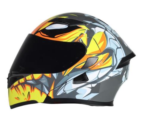 CASCO ABATIBLE R7 RACING UNSCARRED INFLAMES DOBLE MICA DOT L AMA/BCO/GRS