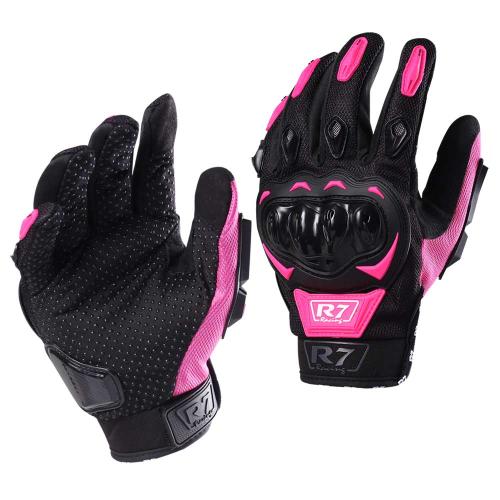 GUANTES VEL R7 RACING M ROSA R7-1 TOUCH/LIMPIADOR MICA