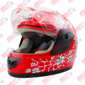 CASCO CERRADO GRAFICO MSD-118 ROJO