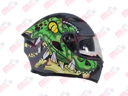 [7101-1745] CASCO ABATIBLE R7 RACING UNSCARRED DOBLE MICA DOT L GRS/VDE/AMA/BCO/MATE