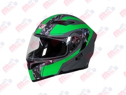 [7101-1830] CASCO ABATIBLE R7 RACING UNSCARRED DOBLE MICA DOT XL GRS/VDE FLUO/MATE