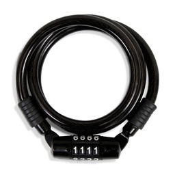 [CCE-8100] Cable candado de espiral retráctil c/combinación 4 dígitos cabeza metálica (1 mt)