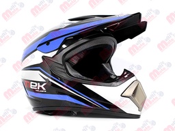 [AC1C-B380-102] Cross Helmet Glossy Black Decal Blue
